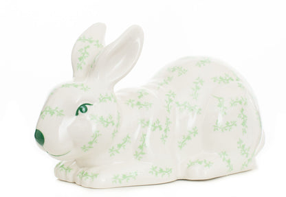 Green and White Floral Sitting Bunny